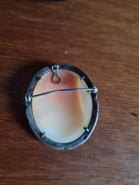 Grande Cammeo d'epoca Italia anni '50 spilla/ciondolo, montato su base argento - Foto 2