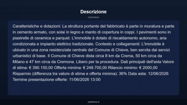 Immobile in asta di 207 m² in vendita a Chieve - Foto 6