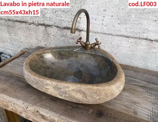 Lavabo lavandino da appoggio in pietra naturale 1 - Foto 6
