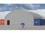 Coperture su container cantieri edili 12 x 12 x 7,10 con chiusure ambo i timpani