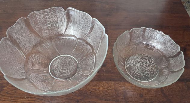 Set 2 Insalatiere in Vetro Lavorato – Ø 30 cm + Ø 22 cm