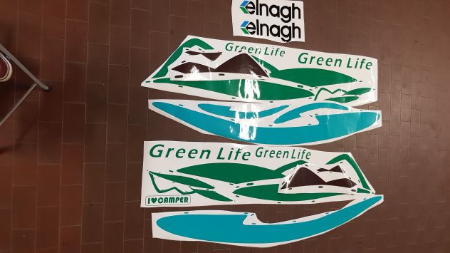 adesivi per camper elnagh green life in set completo come in foto
