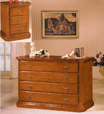 Comò 4 cassetti comodino 3 cassetti stile arte povera cod 11220/11221