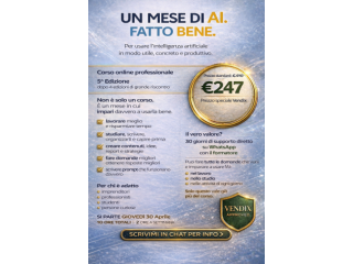 Corso Online AI (Intelligenza Artificiale) – Impara davvero in 30 giorni