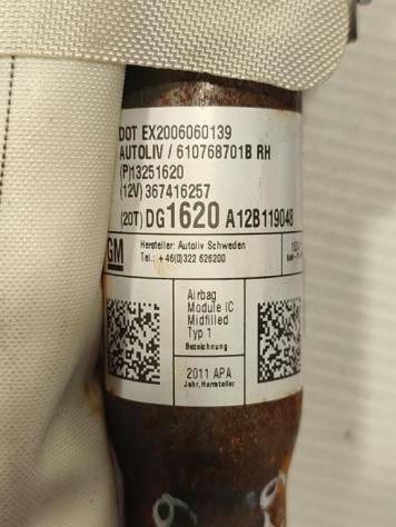 AIRBAG A TENDINA LATERALE PASSEGGERO OPEL Astra J 2° Serie 13251620 (11) - Foto 2