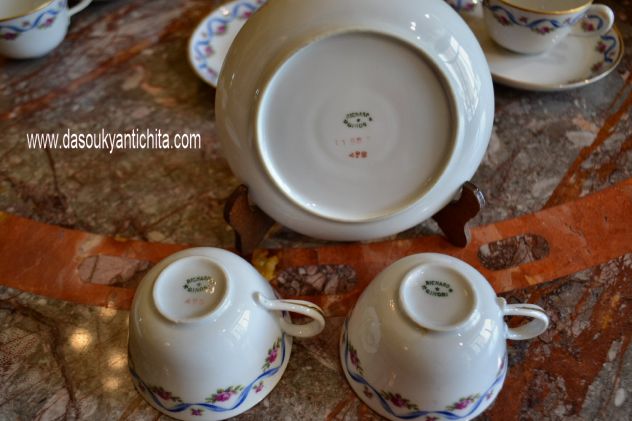 Servizio da caffè Ginori anni 20/50 decori a nastro con rose - Foto 10