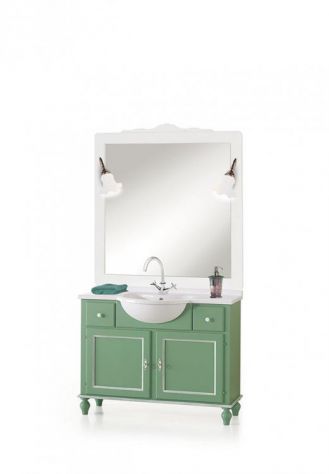 Mobile bagno con marmo e specchiera moderno laccato cod 7304