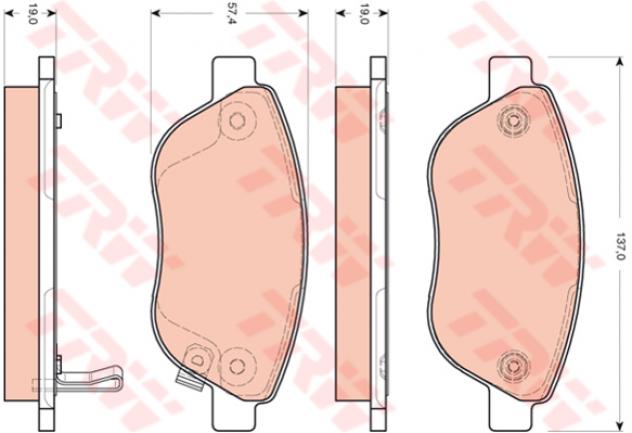 Trw Pattini Freno Opel Corsa D 1.3 Cdti Gdb1701