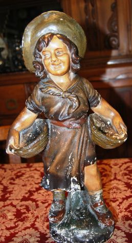 Statuetta in gesso decò a colori h 45 - Foto 6