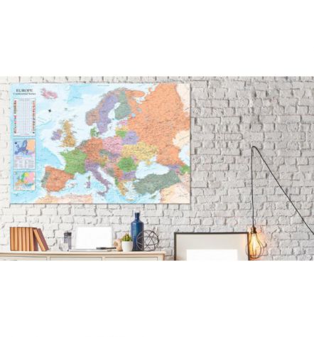 Quadro Di Sughero Con Mappa Europea Cm. 90x60 Arredalacasa - Foto 2