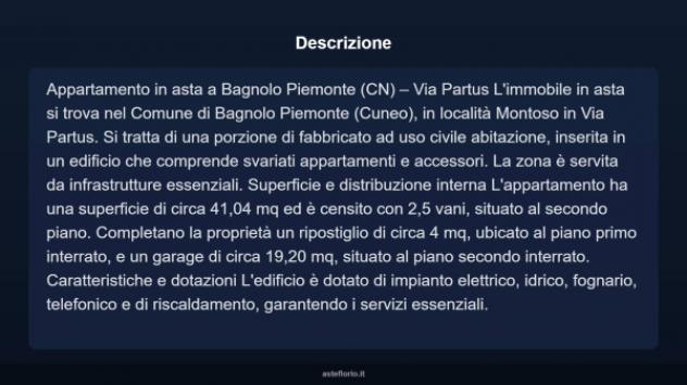 Immobile in asta di 41 m², box auto in vendita a Bagnolo Piemonte - Foto 4