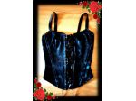 DESCRIZIONE Stupendo corpetto corsetto bustino blu con pannello centrale in raso