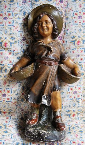 Statuetta in gesso decò a colori h 45 - Foto 3