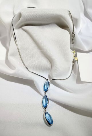 Collana ak121, Argento 925 Rodiato, Zirconia cubica