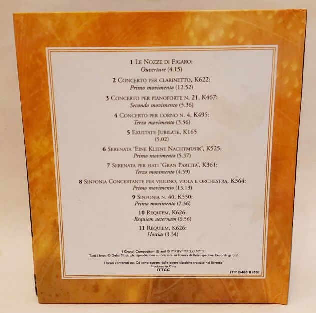 CD COFANETTO MOZART I SUOI CAPOLAVORI I GRANDI COMPOSITORI CLASSICISMO 2008 - Foto 2