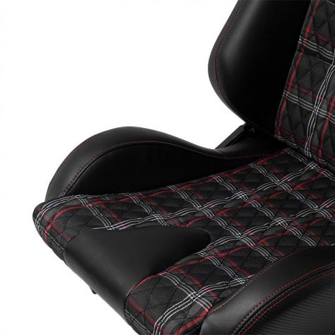 COPPIA SEDILI SPORTIVI TRAMA SCOZZESE ROSSA GTI LOOK UNIVERSALI - Foto 7