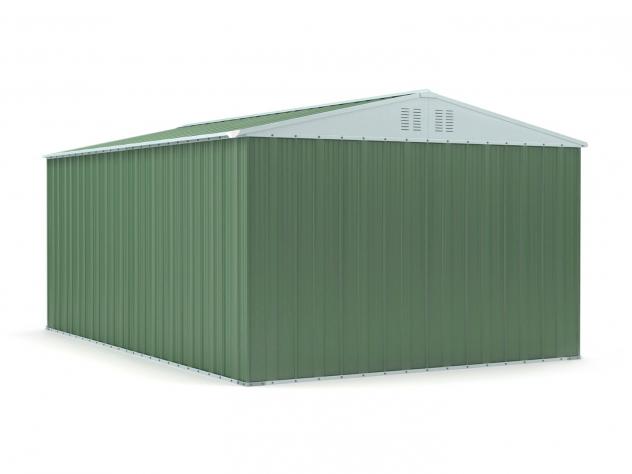 Box in Acciaio Zincato Casetta da Giardino in Lamiera 3.27 x 4.59 m x h2.17 m - 201 KG – 15,01 metri quadri – VERDE - Foto 4