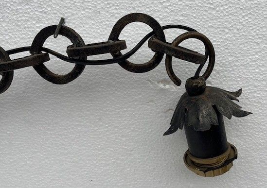 Lampada da Parete con Catena in Ferro Battuto - Foto 3
