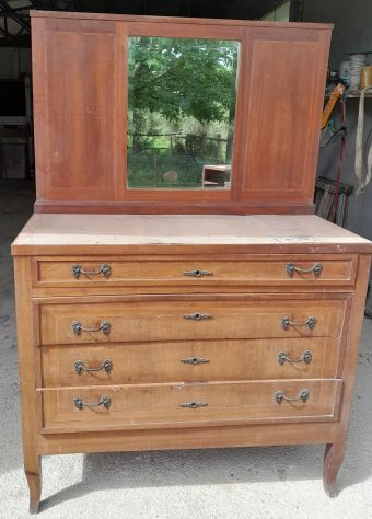 Cassettone Specchiera Antico in legno