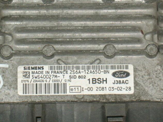 5WS40027M-T ECU FORD 1.4 TDCI SID 802 5WS40027M-T 2S6A-12A650-BN 1BSH - Foto 2