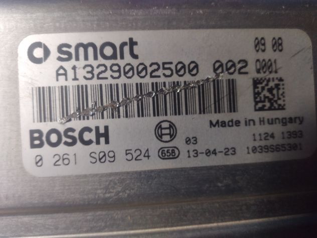 ECU SMART Fortwo 1.0 Mhd Cabrio BOSCH 0261S09524 A1329002500 Centralina 0261S09 - Foto 5