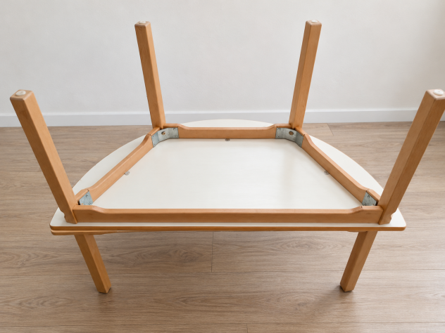 2 tavoli semicircolari WESCO per bambini, piano melaminico, gambe in legno - Foto 3
