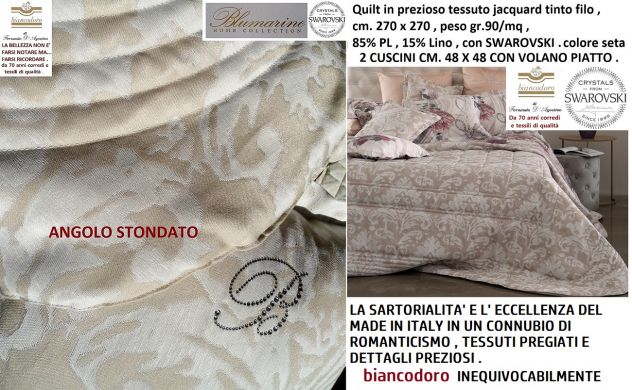 Trapunta leggera BLUMARINE in prezioso tessuto jacquard + 2 cuscini arredo - Foto 5