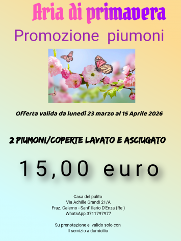 Offerta piumoni..( casa del pulito lavanderia self service)