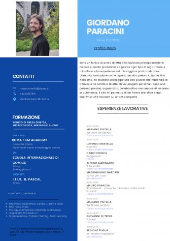 Fonico di presa diretta freelance cerca offerte professionali