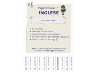 Studentessa UNIPV offre lezioni e/o ripetizioni di lingue