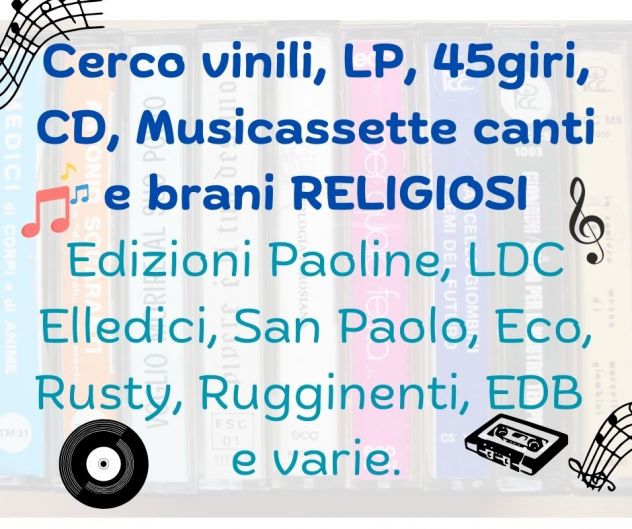 DISCHI Canti RELIGIOSI MUSICASSETTE CD spartiti statuine PRESEPE VINTAGE