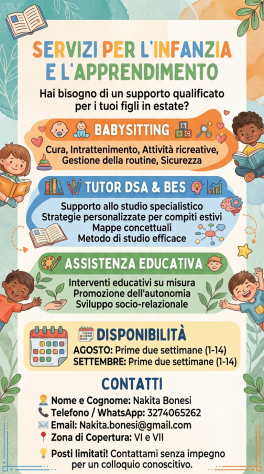 Babysitting, Tutor Dsa e assistenza educativa