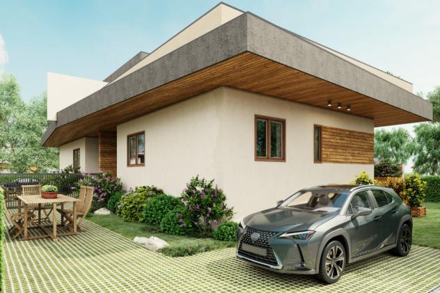 CINQUALE, vendesi in esclusiva di vendita 2 villette indipendenti e affiancate di nuova costruzione (bioedilizia) con giardino, terrazza e solarium: s - Foto 5