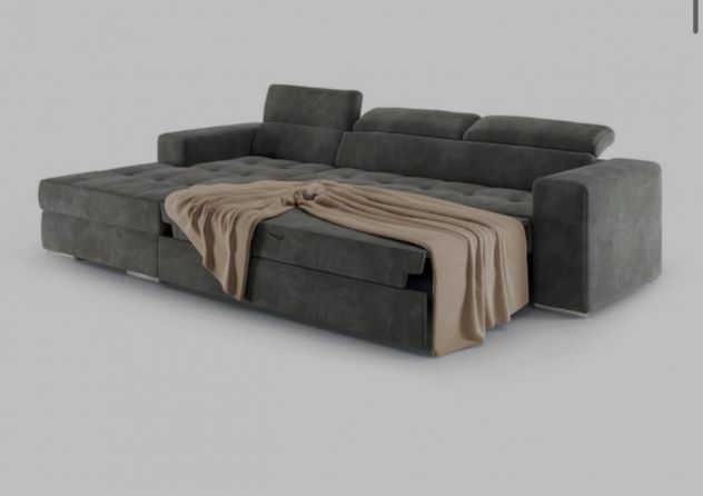 Divano 3 posti con penisola contenitore e letto estraibile - Foto 2