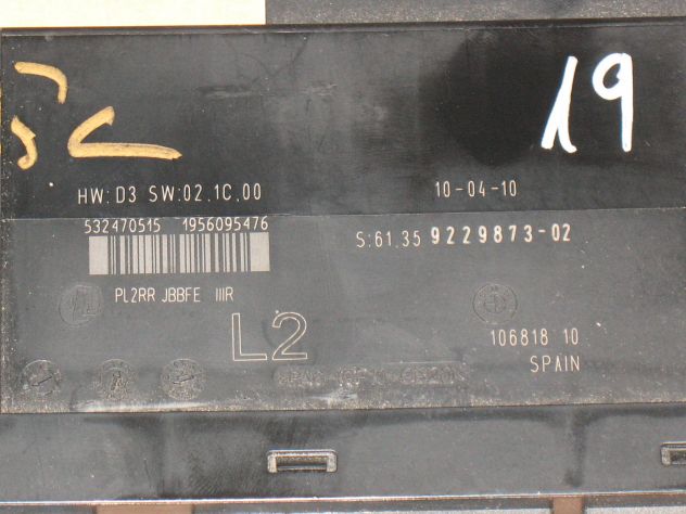 532470515 ECU BODY COMPUTER BMW 1 E81 E87 L2 1956095476 9229873-02 922987302 - Foto 2