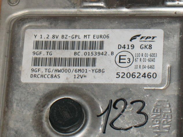 52062460 ECU CENTRALINA MOTORE LANCIA YPSILON 1.2 GPL 52062460 9GF.TG HW000 - Foto 2
