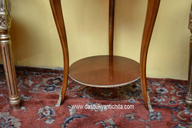 Tavolino da centro intarsiato stile Luigi XV - Foto 6