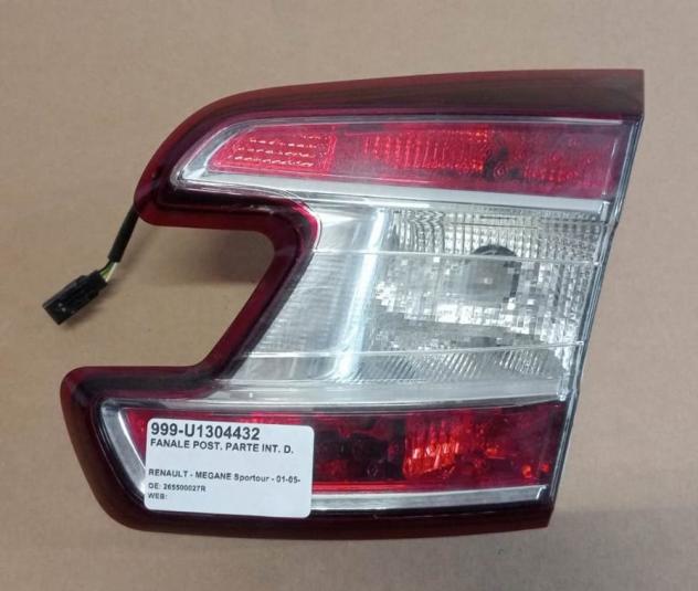 FANALE POST. PARTE INT. D. 999-U1304432 Parti elettriche Fanaleria Fanali Fanale post. dx. RENAULT - MEGANE Sportour - 01-02-2014 - 01-08-2016, REN