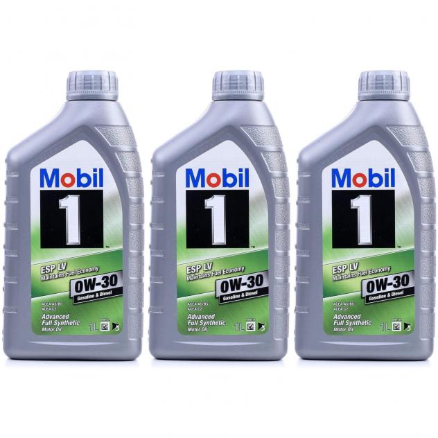 3x Mobil 1 ESP 0W-30 olio motore sintetico