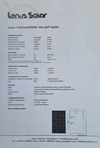 Pannelli Fotovoltaico 230 Wp Modulo Policristallino Pannello - Foto 7