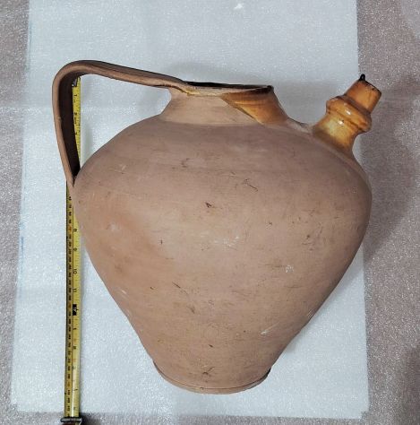 Antica Brocca Fiasca in Terracotta e Ceramiche smaltata - Foto 6