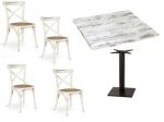 Set Cod218 Sedie Tavoli 80x80 Bar Ristorante Shabby