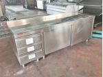 tavolo armadiato inox con cassettiera usato