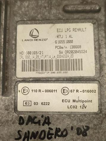 CENTRALINA GPL DACIA Sandero 1° Serie 100169/21 616551000 DR202045G24 K7J714 gas 1390 (0812) - Foto 2