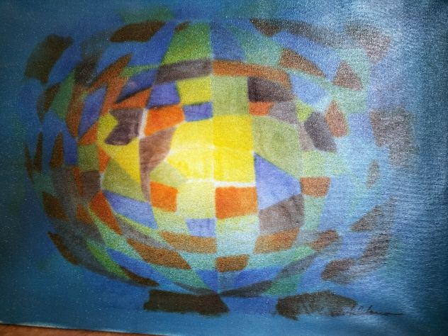 Quadro Sfera Astratta di Natale Autelitano anni 80 - Foto 2