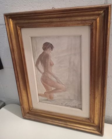 QUADRO NUDO CON CORNICE DI ANTIQUARIATO FIRMATO - Foto 6