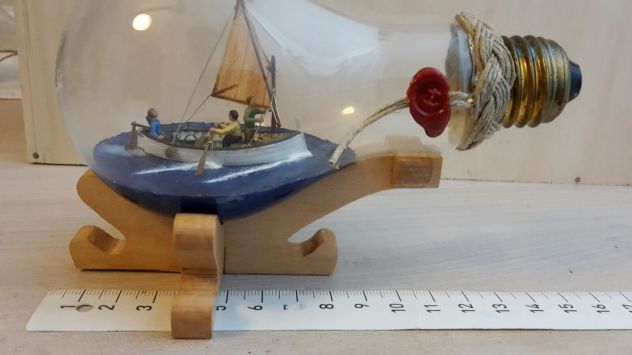 Modellino gozzo ligure San giuseppe e altri nave in bottiglia - Foto 8