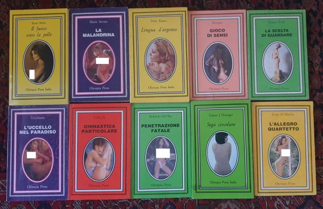 Lotto 10 libri erotici Olympia Press anni '70 '90 da collezione