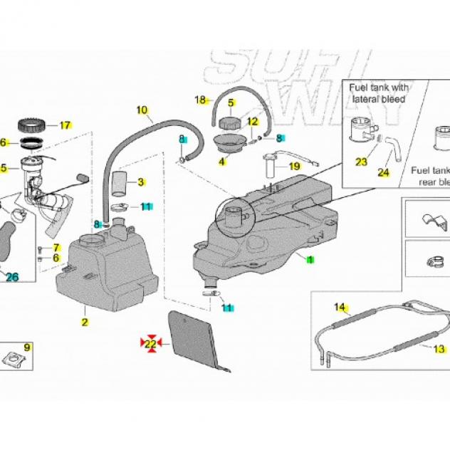 Paracalore serbatoio benzina per Aprilia Scarabeo 500 - AP8134861 - Foto 3