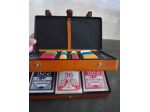 Set da gioco vintage  carte,  iMade in Italy. Cofanetto due scomparti  rigido ri